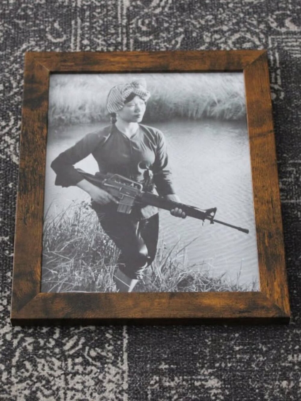 Framed Vintage Female Viet Cong Guerrilla Fighter Photo Print 8x10 Wall Art